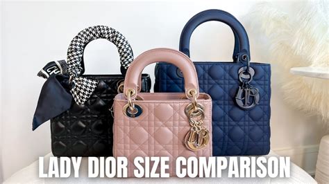 dior lady sizes|lady dior mini vs small.